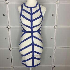 TALULAH Blue & White BodyCon Dress Size XS